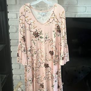 Peach Spring Floral dress